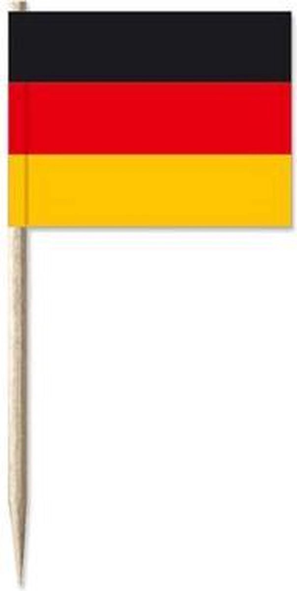 *** Cocktailprikkers Duitsland - 100x stuks - 10 cm - Duitse vlag prikkers - Duitsland feestartikelen en tafel versiering van Heble® ***