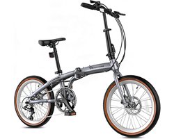 EVERCROSS EM1 Vouwfiets 20 inch - 7 versnellingen - Aluminium frame - Dubbel schijfrem - Grijs