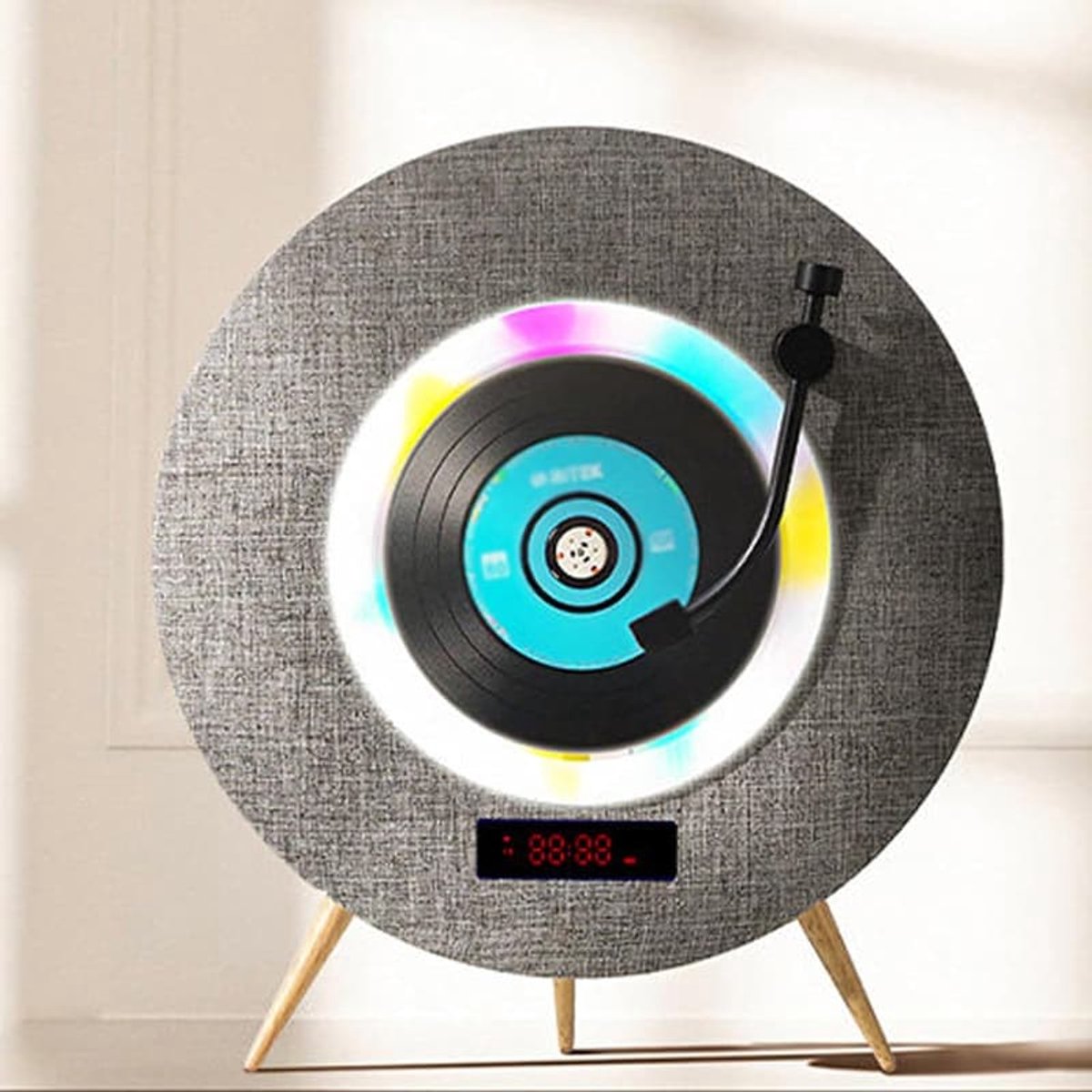 Een cd-speler met afstandsbediening en meerdere verlichtingsmodi, staande cd-speler, cd-uitwerpsysteem, Geschikt voor woonkamer en slaapkamer.