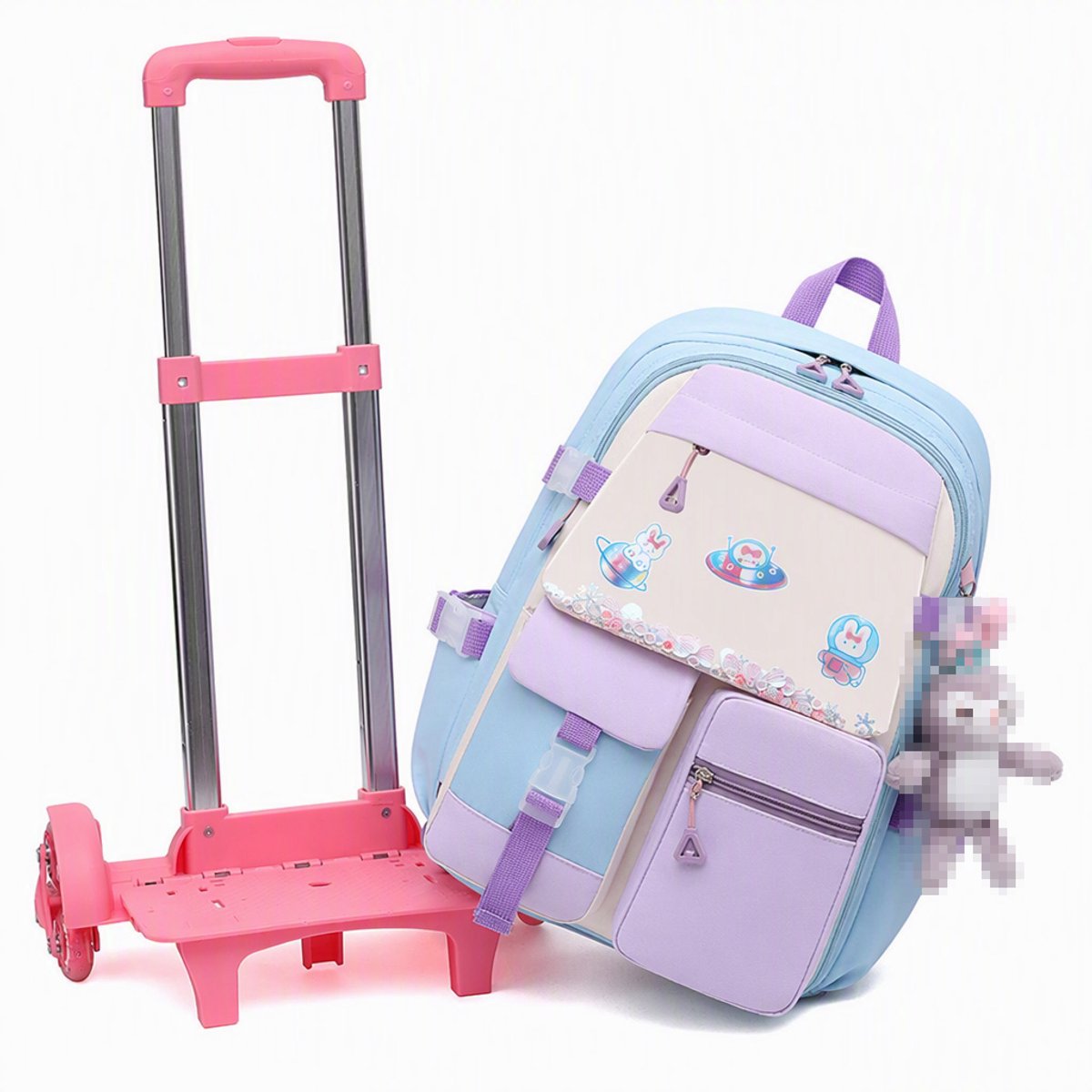 Loha party® Kinder rugzak - Kinder Rugzak Trolley - Schooltas op Wielen voor Kinderen - Rugzak Meisjes - Rugzakken met grote capaciteit - Tieners - Schoolrugzakken voor middelbare School