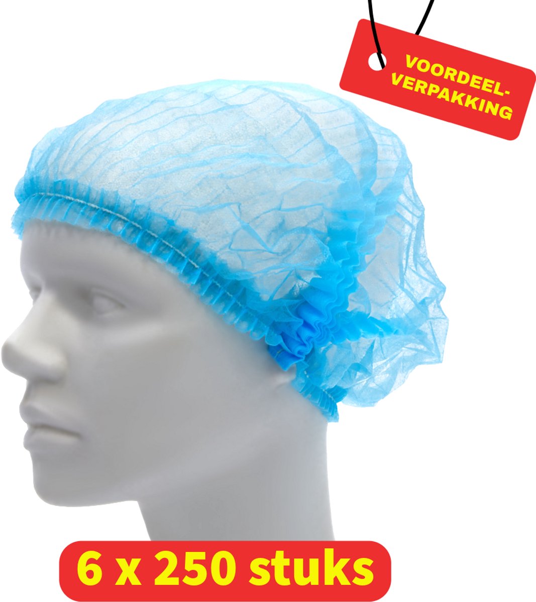 Romed Baretten Blauw - Haarnetjes - Non-woven - 6 x 250 stuks - Voordeelverpakking