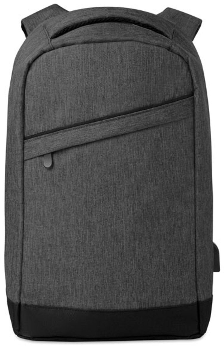 13 Inch laptop rugzak van 600D, 2 tone polyester kleur zwart