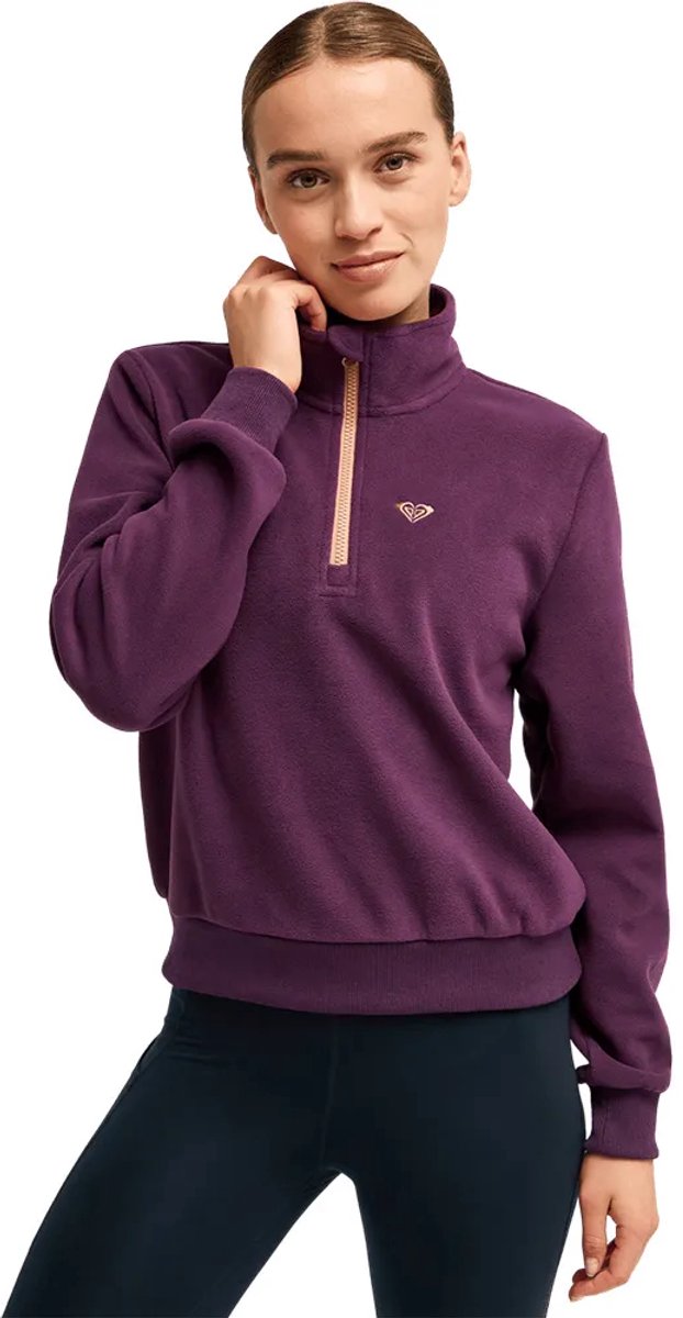 Roxy Waves Of Warmth Sweatshirt Met Halve Rits Paars S Vrouw