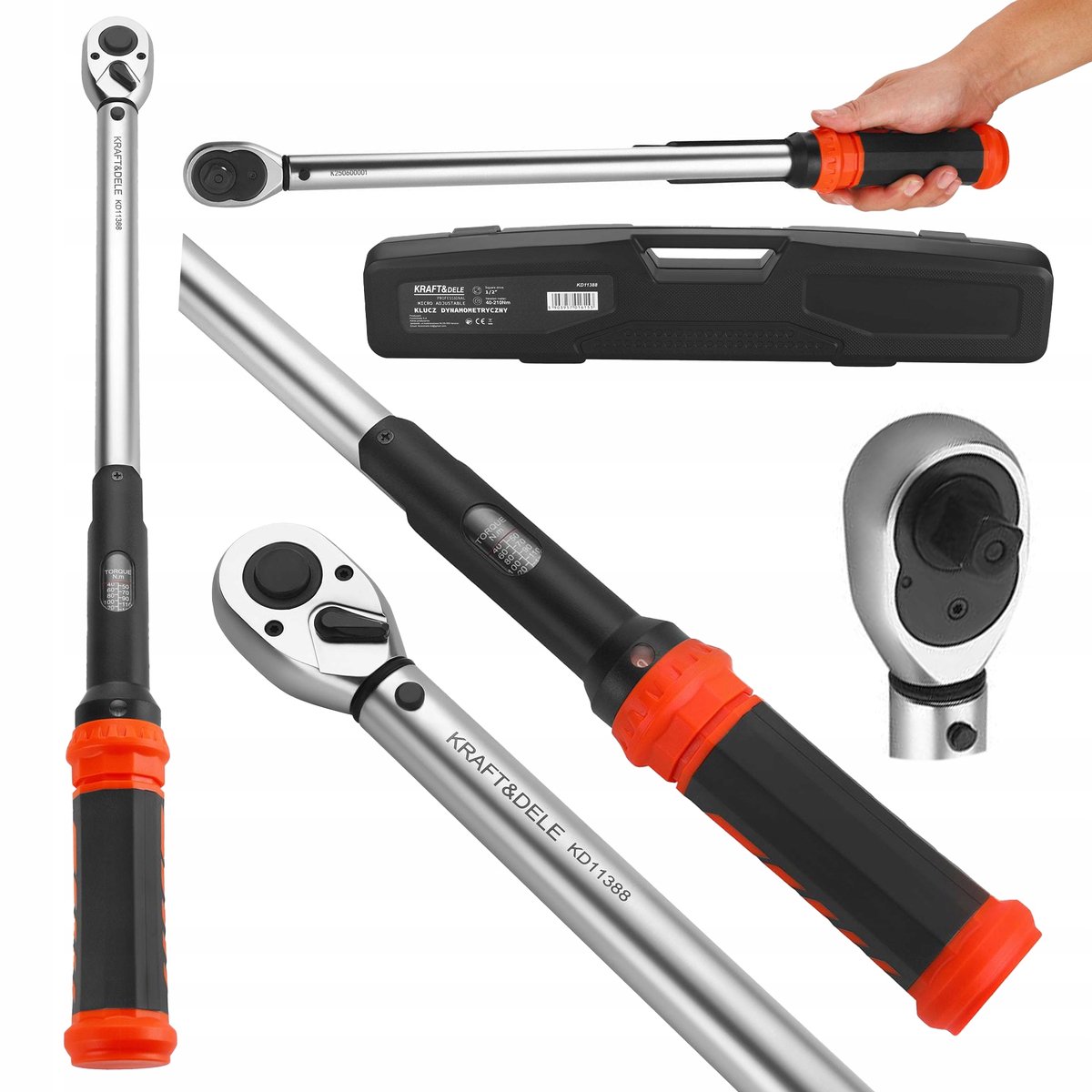 Momentsleutel 1/2" 40-210 Nm Precisie met koffer