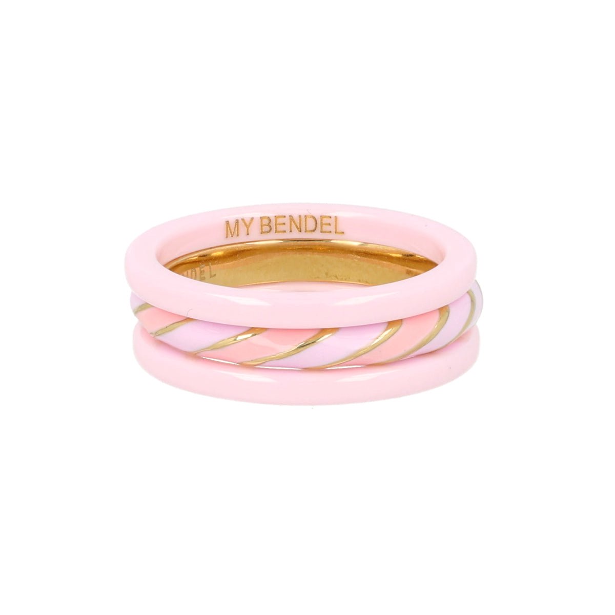 My Bendel - Ringen Set Roze Epoxy - met Luxe Cadeauverpakking | Sieraden Voor Dames | Maat 19.00 Mm / Maat 60