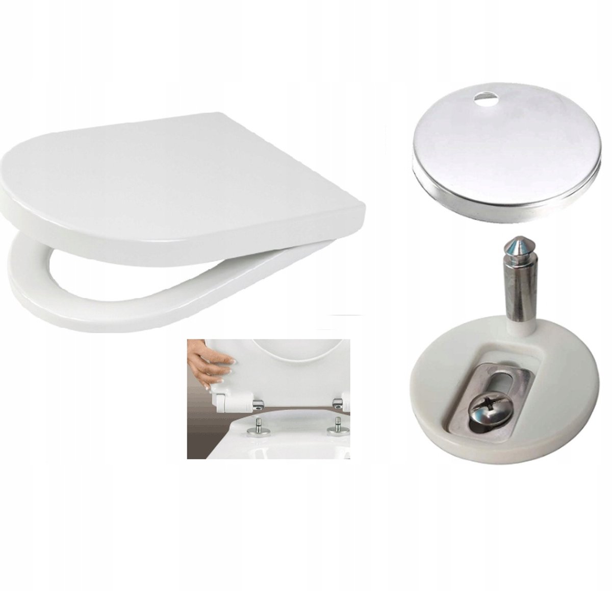 Merkloze Duroplast toiletbril, softclose, universele pasvorm