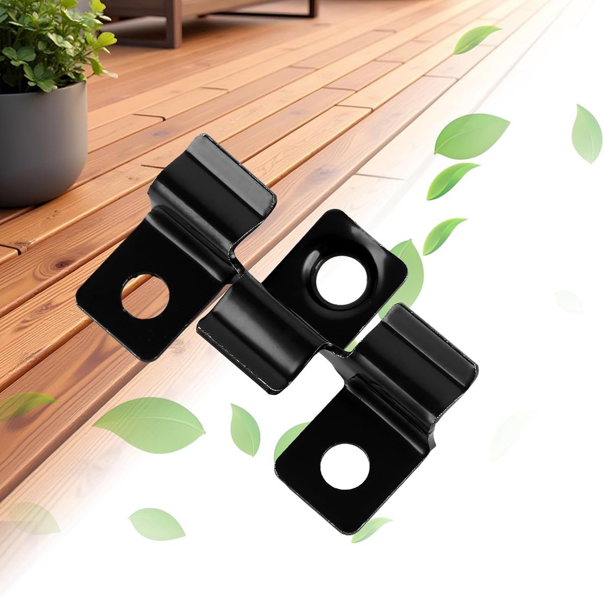 WPC Clips 100 Stuks, RVS 6.5 mm, Terras Clips voor Bevestiging, Verbeterde Onderconstructie voor WPC Planken, Verborgen Montage met T-Clip