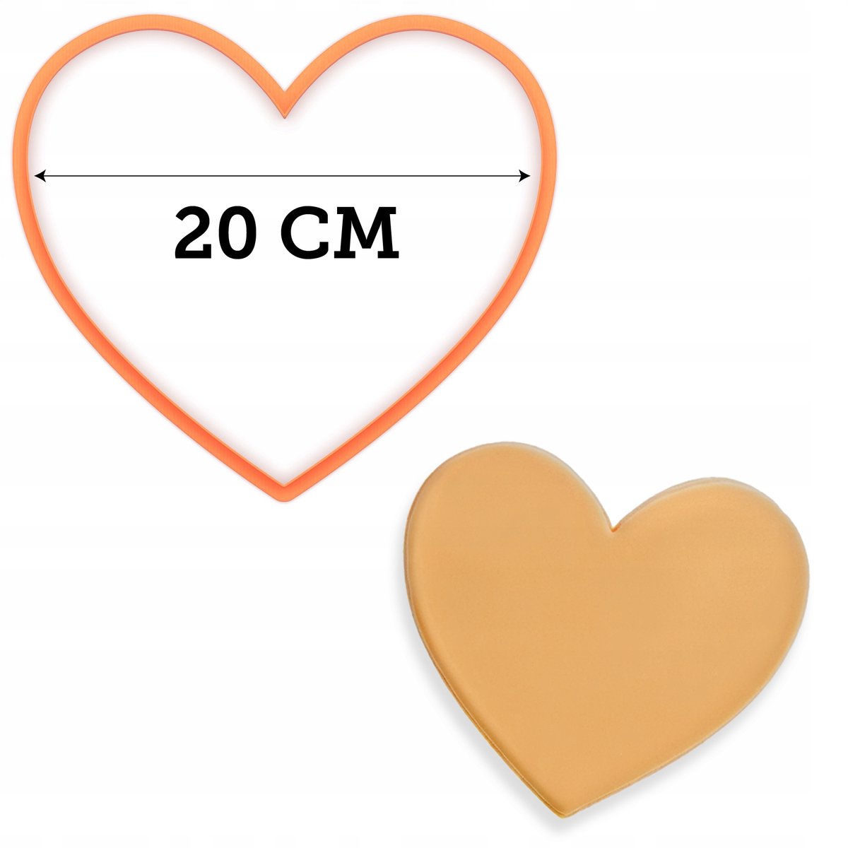 Valentijns Hart Koekjesvorm 20cm - Merkloos