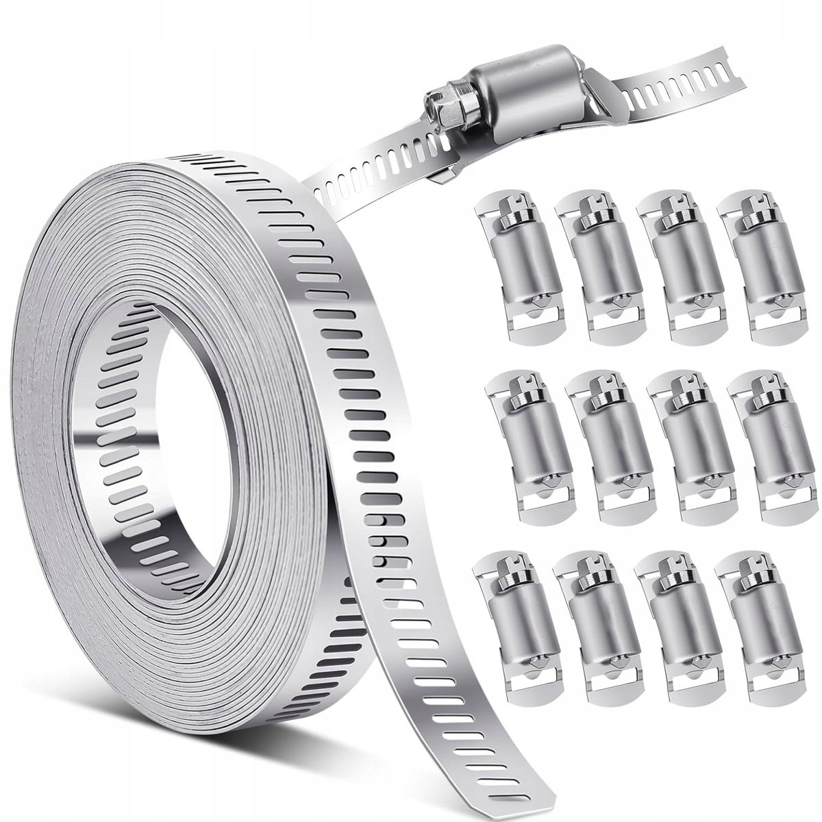 RVS Slangklem 3m - Verstelbare Metalen Bandklem