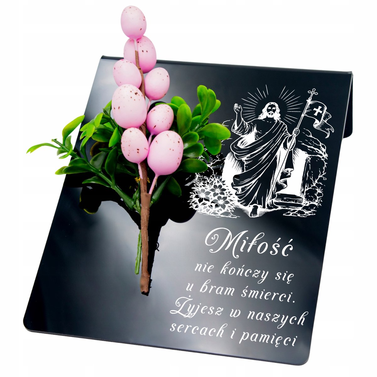 Paas Graf decoratie: Znicz met Christus symbool, 18cm