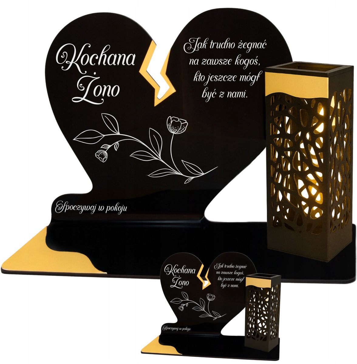 Zonnegraflicht Hart met LED - Goudkleurig, Elegant Reminder