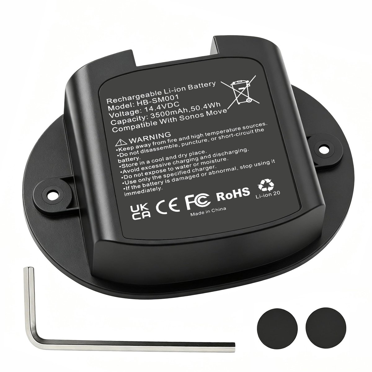SolidKeus - Batterij voor Sonos Move en Move 2 Draagbare Luidsprekers