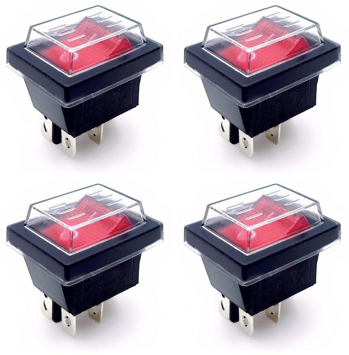 SolidKeus - Waterdichte Tuimelschakelaar met Rode Lamp 16A 250V