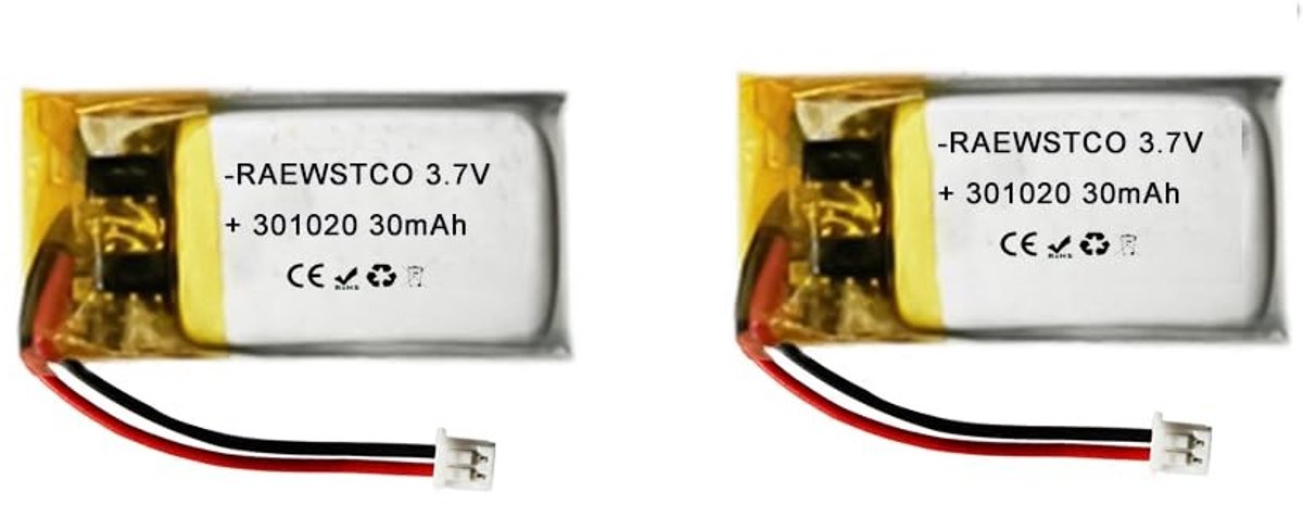 SolidKeus - 3,7 V 30 mAh Polymeer-Lithiumbatterij voor Headsets en Kleine Apparaten