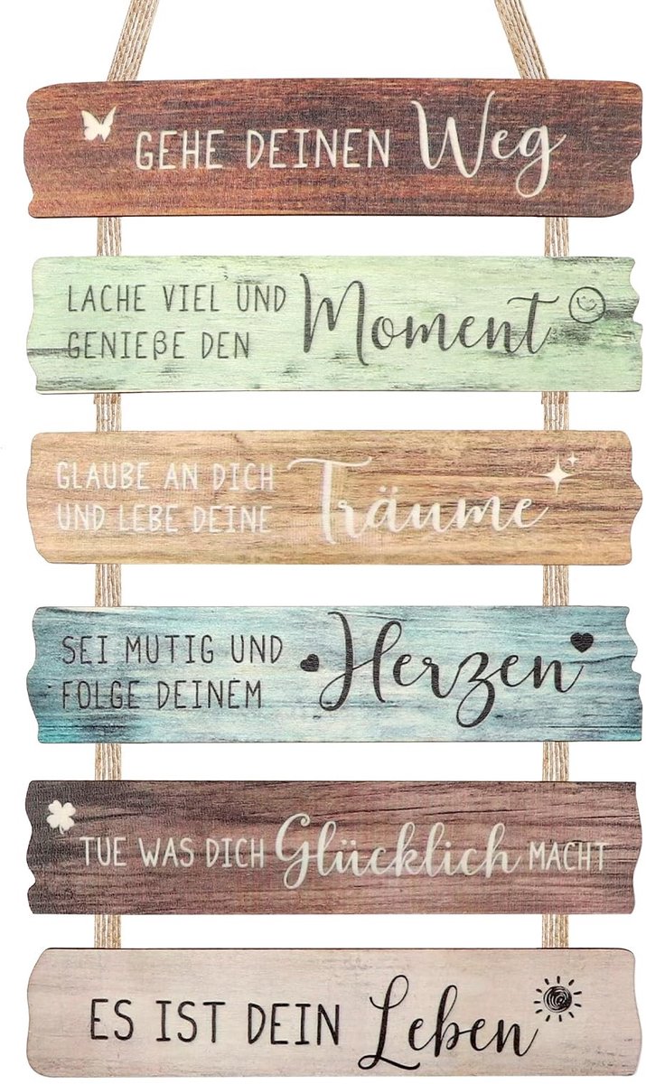 Motiverend Houten Wandbord met Spreuken voor Jongens en Meisjes - Jeugdwijdingscadeau