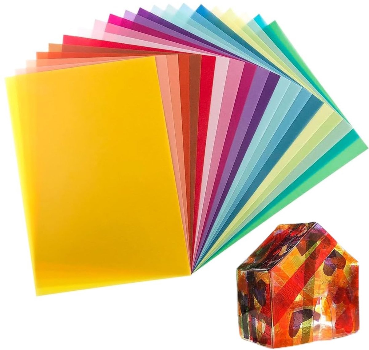 SolidKeus - 20 Vellen Glanzend Papier A4 in 20 Kleuren voor Creatieve Projecten