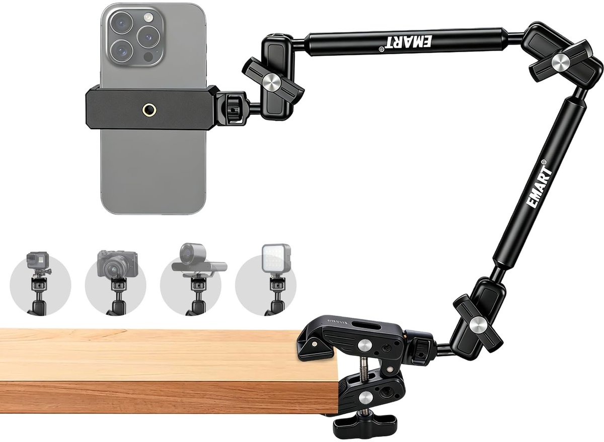 SolidKeus - Magic Arm met Klem voor Camera en Smartphone