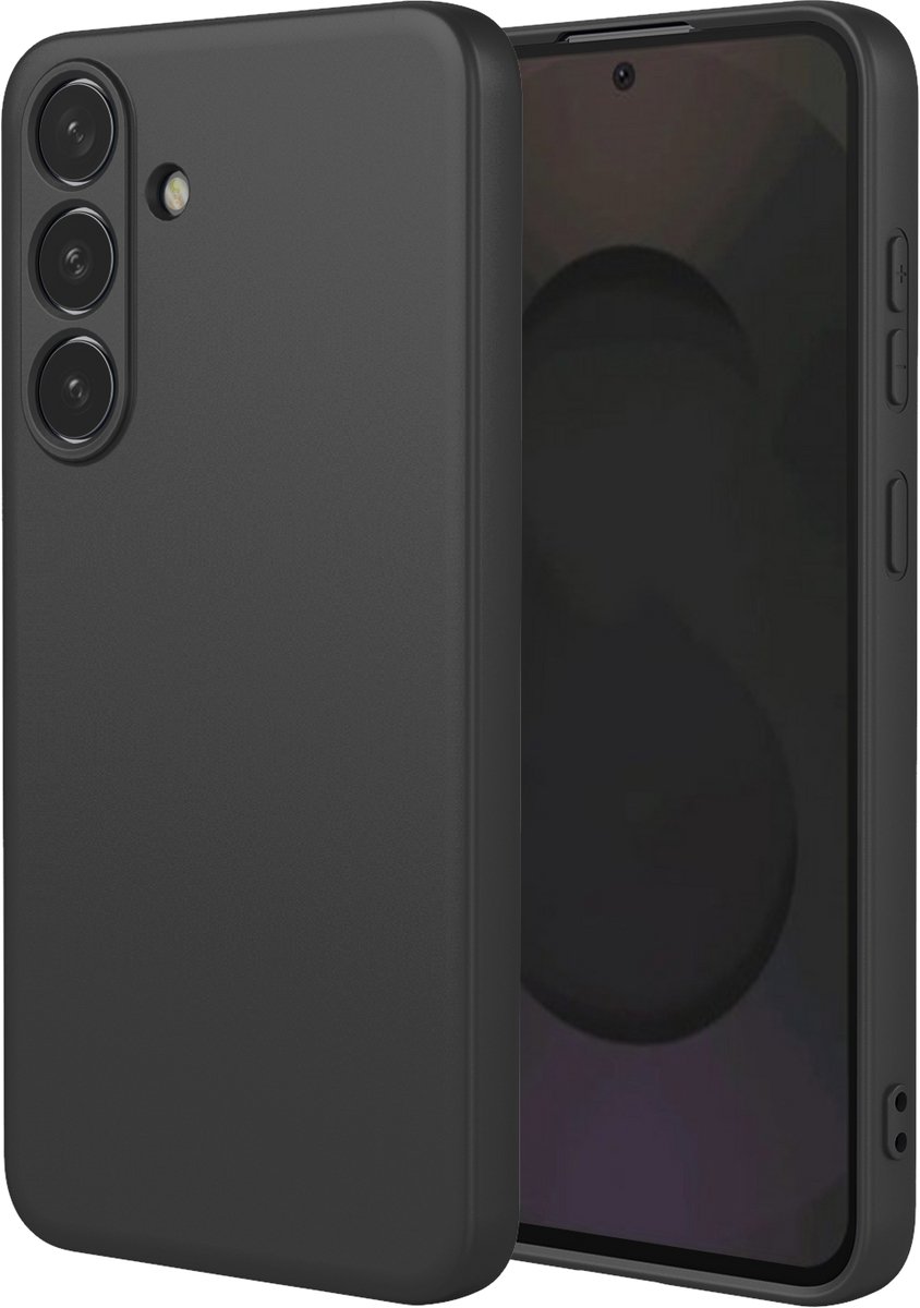 MobyDefend Hoesje - Geschikt voor Samsung Galaxy S25 FE / S26 FE - Matte Siliconen Backcover - Zwart