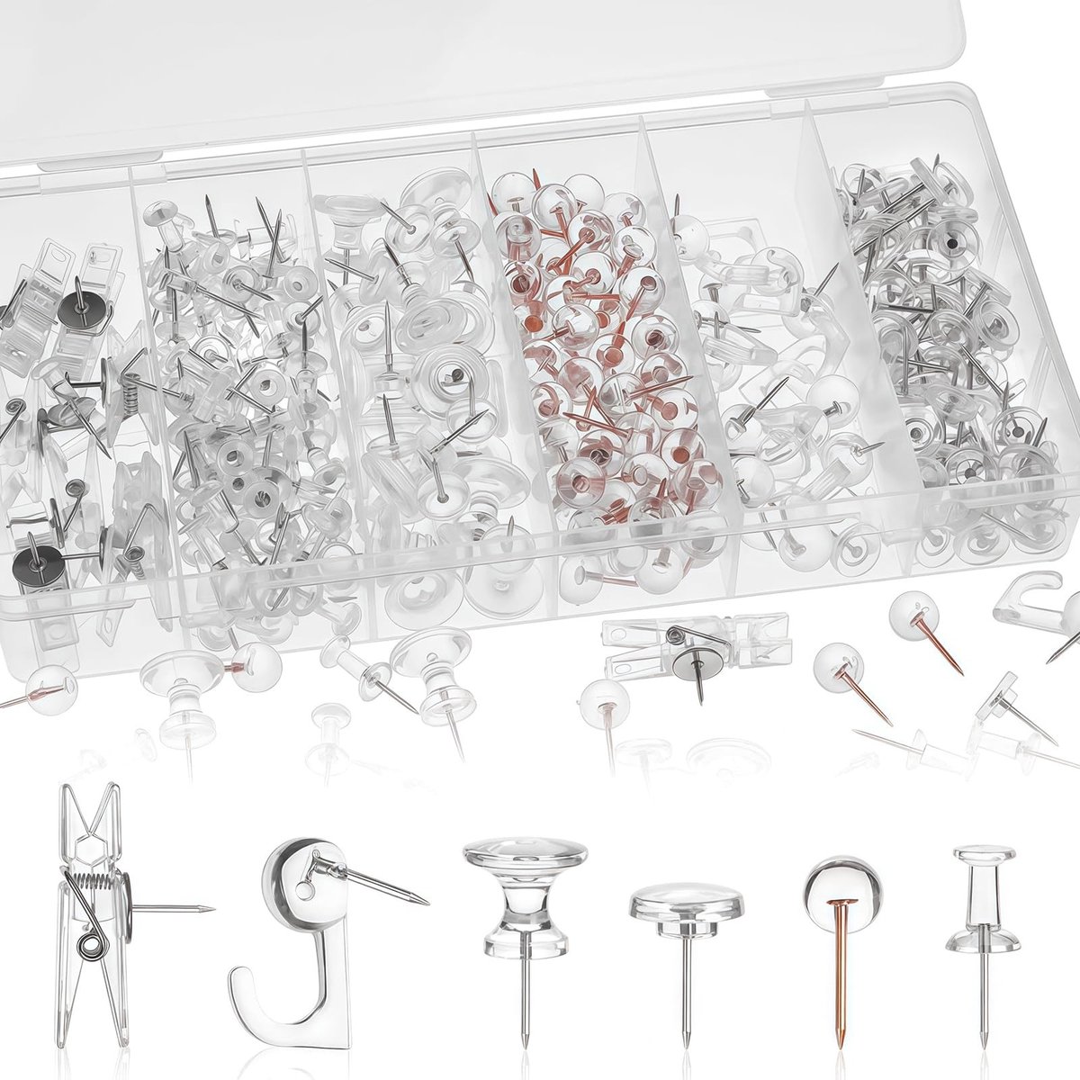 SolidKeus - Set van 290 Duimnagels met Opbergdoos