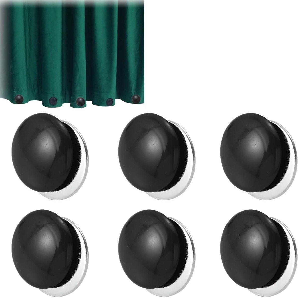 SolidKeus - Set van 6 Magnetische Gewichten voor Douchegordijn