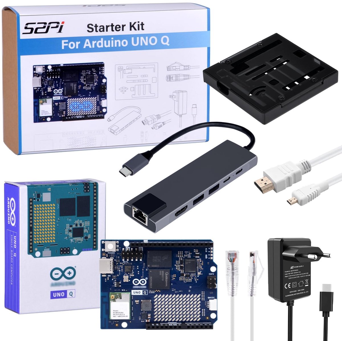 SolidKeus - Starter Kit voor Arduino UNO Q met 2GB RAM en 16GB eMMC