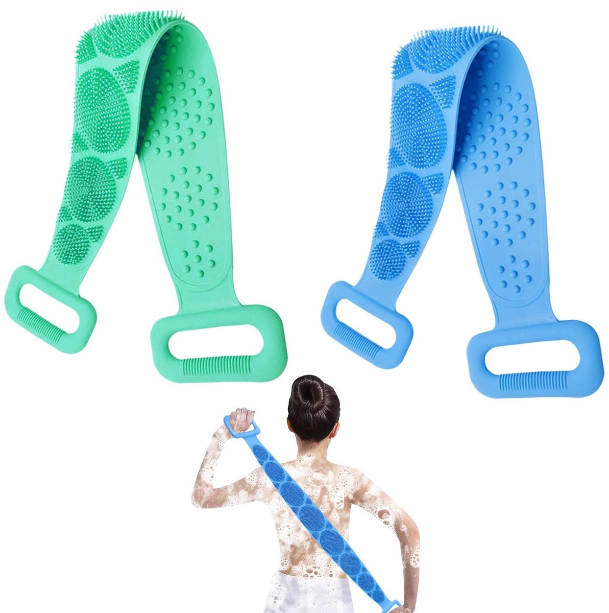 SolidKeus - 2 Stuks Silicone Lichaamsborstels voor Exfoliatie