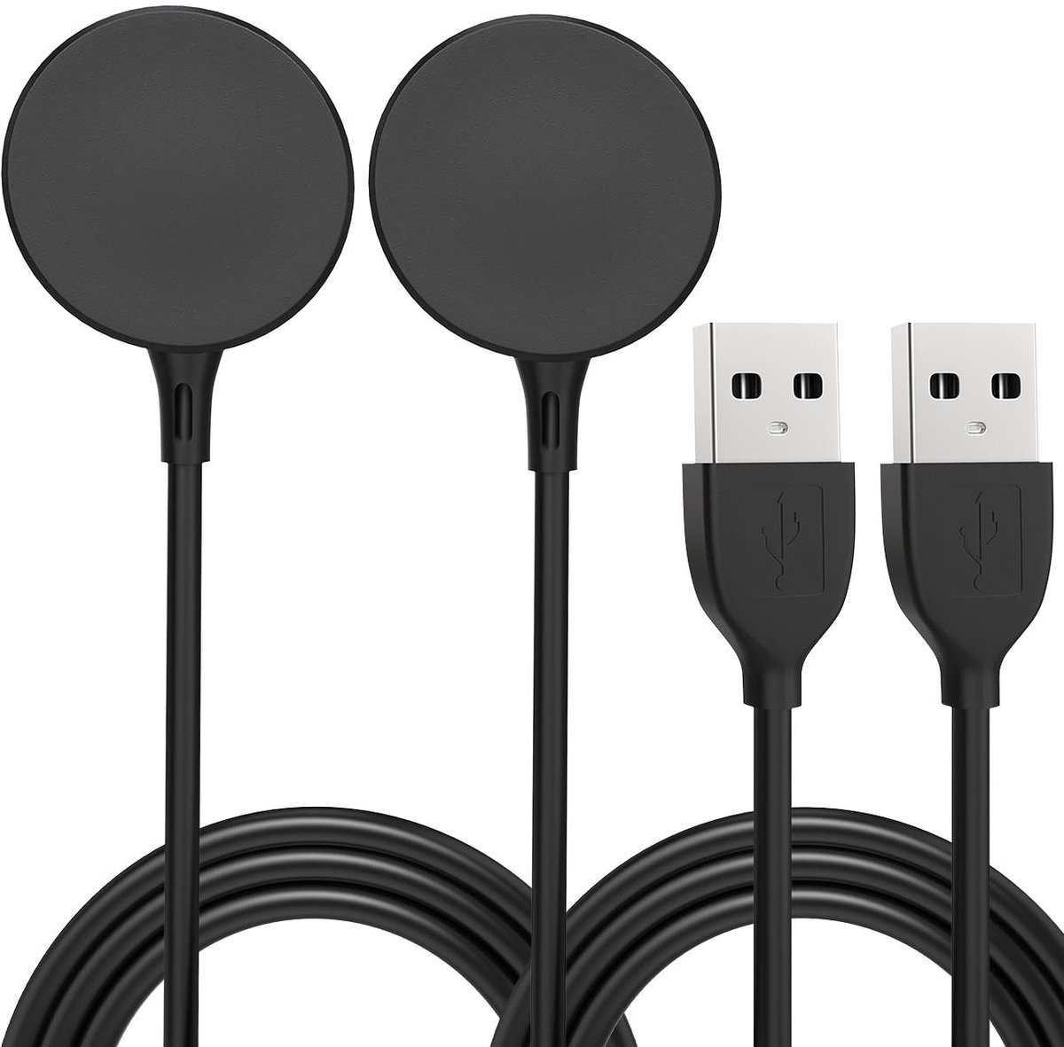 SolidKeus - 2 Stuks Smartwatch USB A Oplaadkabel, 1 Meter