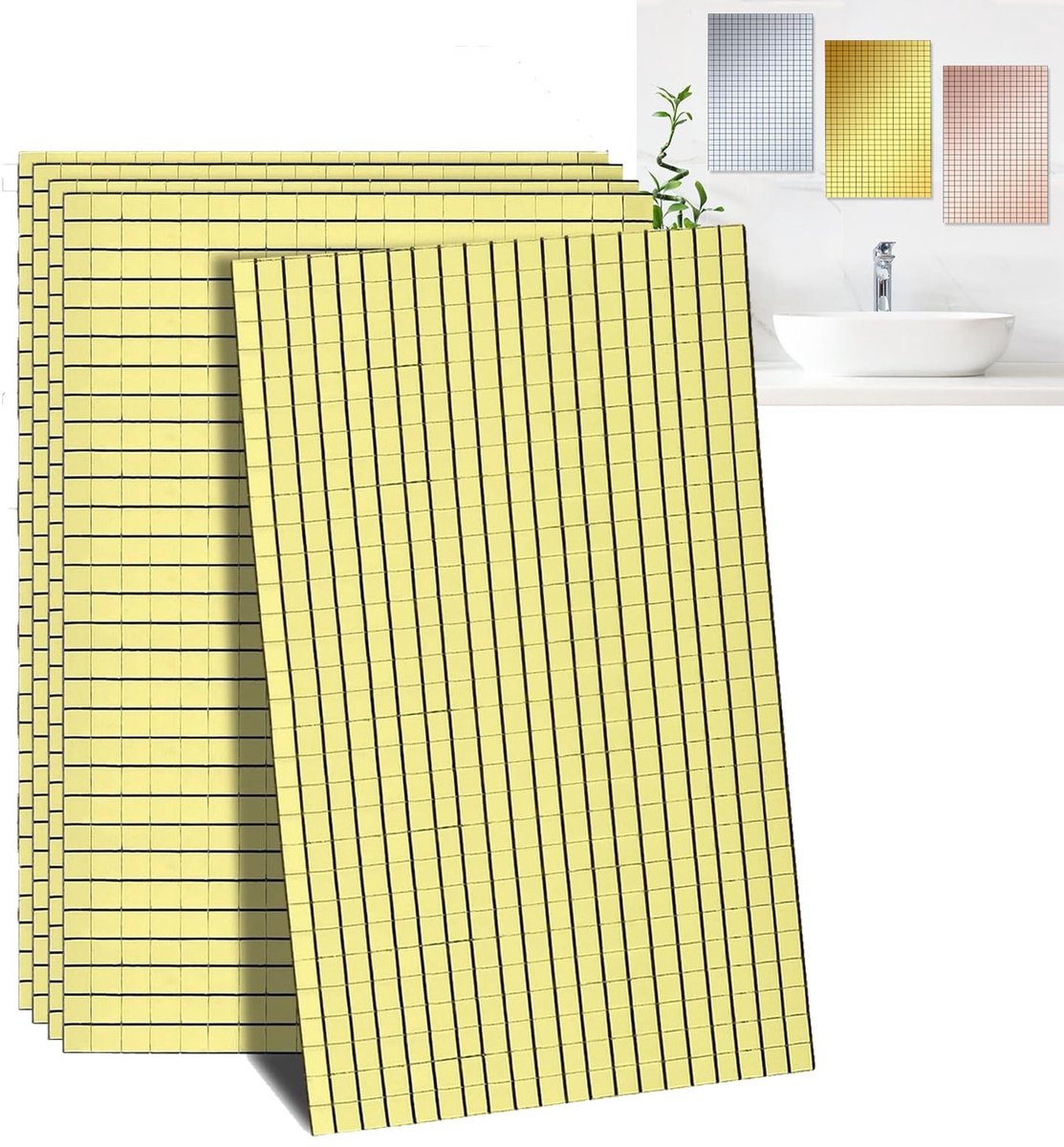 SolidKeus - Set van 5 Spiegel Mozaïek Tegels voor DIY Decoratie