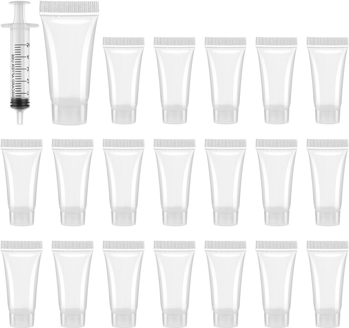 SolidKeus - Set van 20 Lege Lip Tubes met Spuit voor Cosmeticatoepassingen