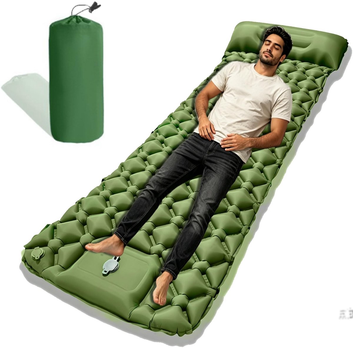 SolidKeus - Opblaasbare Campingmat met Voetpomp, Waterdicht en Lichtgewicht