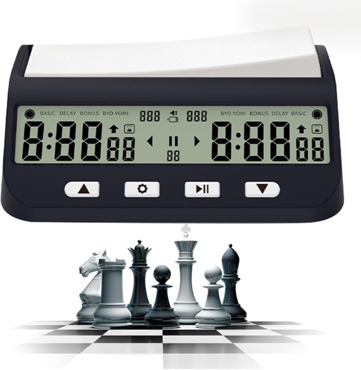 SolidKeus - Digitale Schaak Timer met Tijdbonus en Vertraging