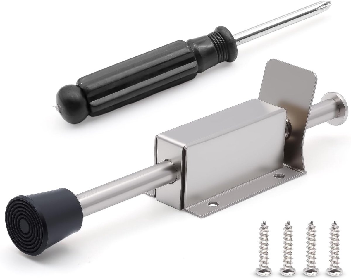 RVS Deurstopper voor Binnen en Buiten | Voetbediening, Rubber Buffer, Deurrem en Duurzame Bevestiging