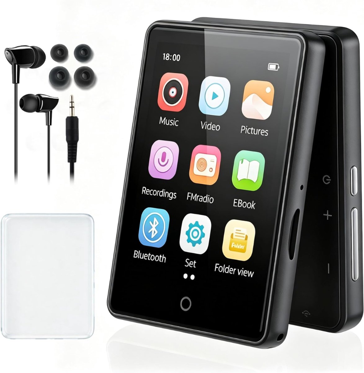 SNJY® MP3 Speler Bluetooth - MP4 Speler - Muziek Speler - Touchscreen - 32GB - Zwart