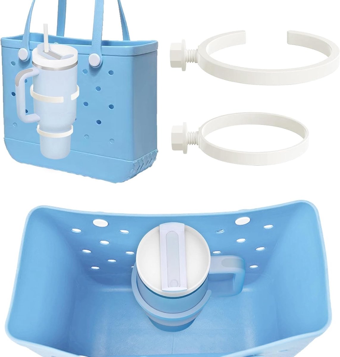 2 Stuks Strandtas Houder met Gat, Eenvoudige Moderne Tasaccessoires, Ideaal voor Vakantiegebruik en Opberging, Duurzaam en Handig
