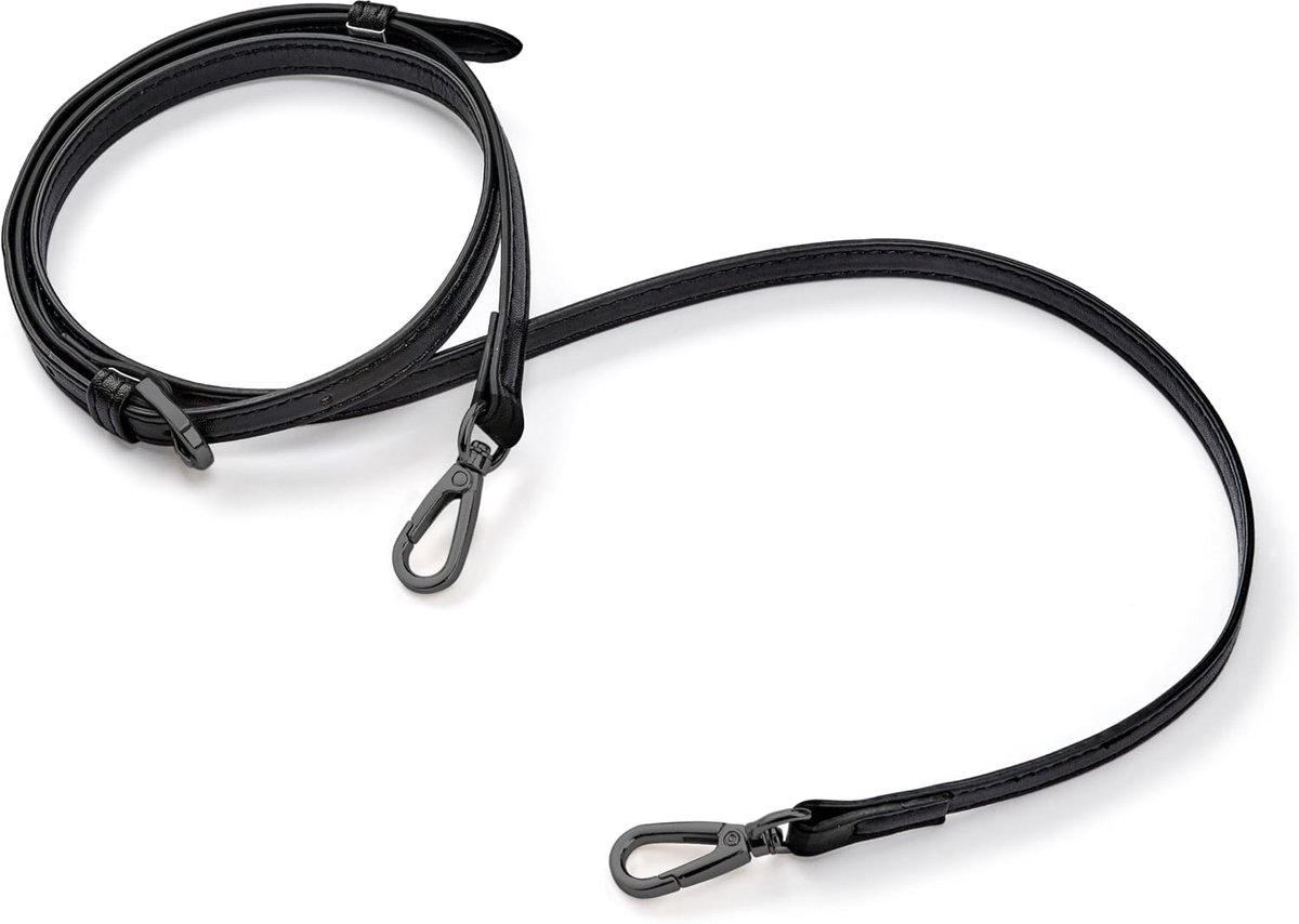 Schouderriem voor dames, handtassen, draagriem, tas, schouderriem, riem voor vrouwen tassen, Zwart-grijs-zwart, 130 cm x 1.2 cm