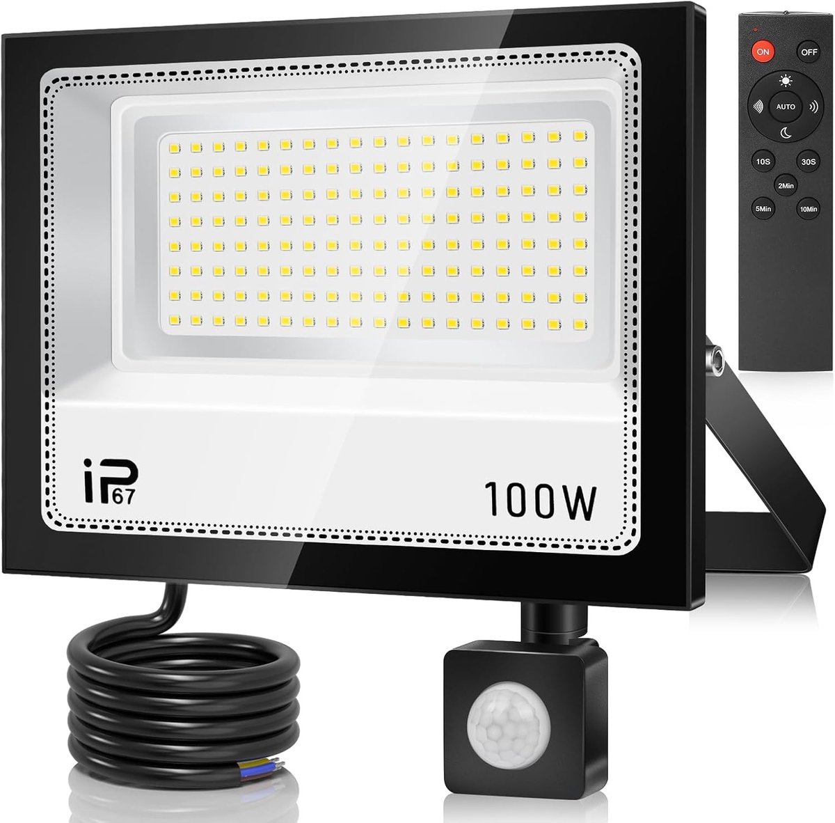 LED-spot - Wit - 100W - Met Bewegingsmelder - Voor Buiten
