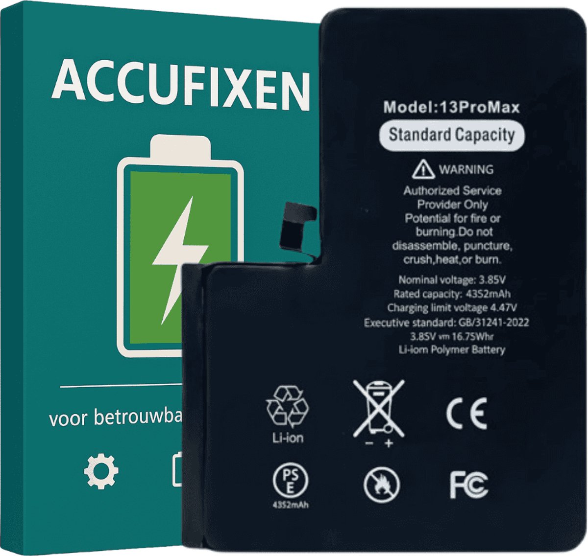 iPhone 13 Pro Max Batterij - voor Reparatie - A+ Kwaliteit - met Batterijsticker