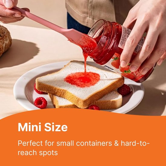 Spatels, dubbele kop, mini-deegschraper siliconen voor kleine containers, siliconen spatel, klein en deegschraper, smal voor glazen, crèmes, jam en cosmetica, siliconen lepel — afbeelding 3