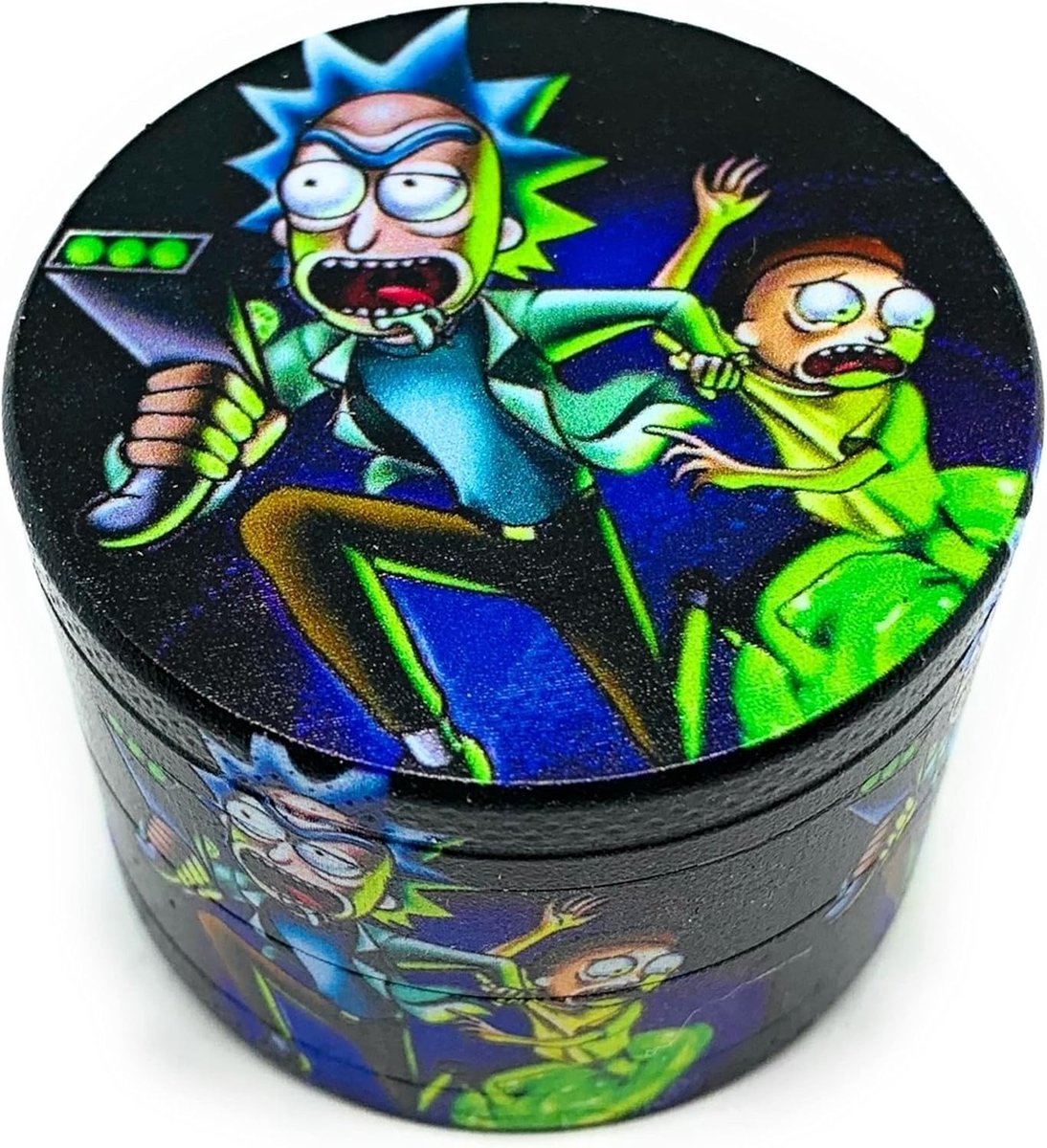 And Morty - 50 mm molen, 4-delige kruidenmolen, duurzame zinklegering, zware DAMS gedroogde kruidenmolen, met kleine stuifmeelspatel, magnetisch deksel voor perfecte sluiting