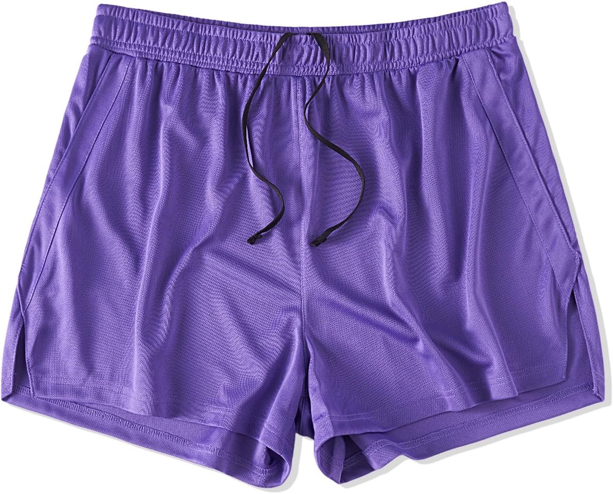 Coulee Sportbroek voor heren, kort, 3 inch, mesh, hardloopbroek, trainingsbroek voor heren, kort, sneldrogende basketbalsportshorts met trekkoord