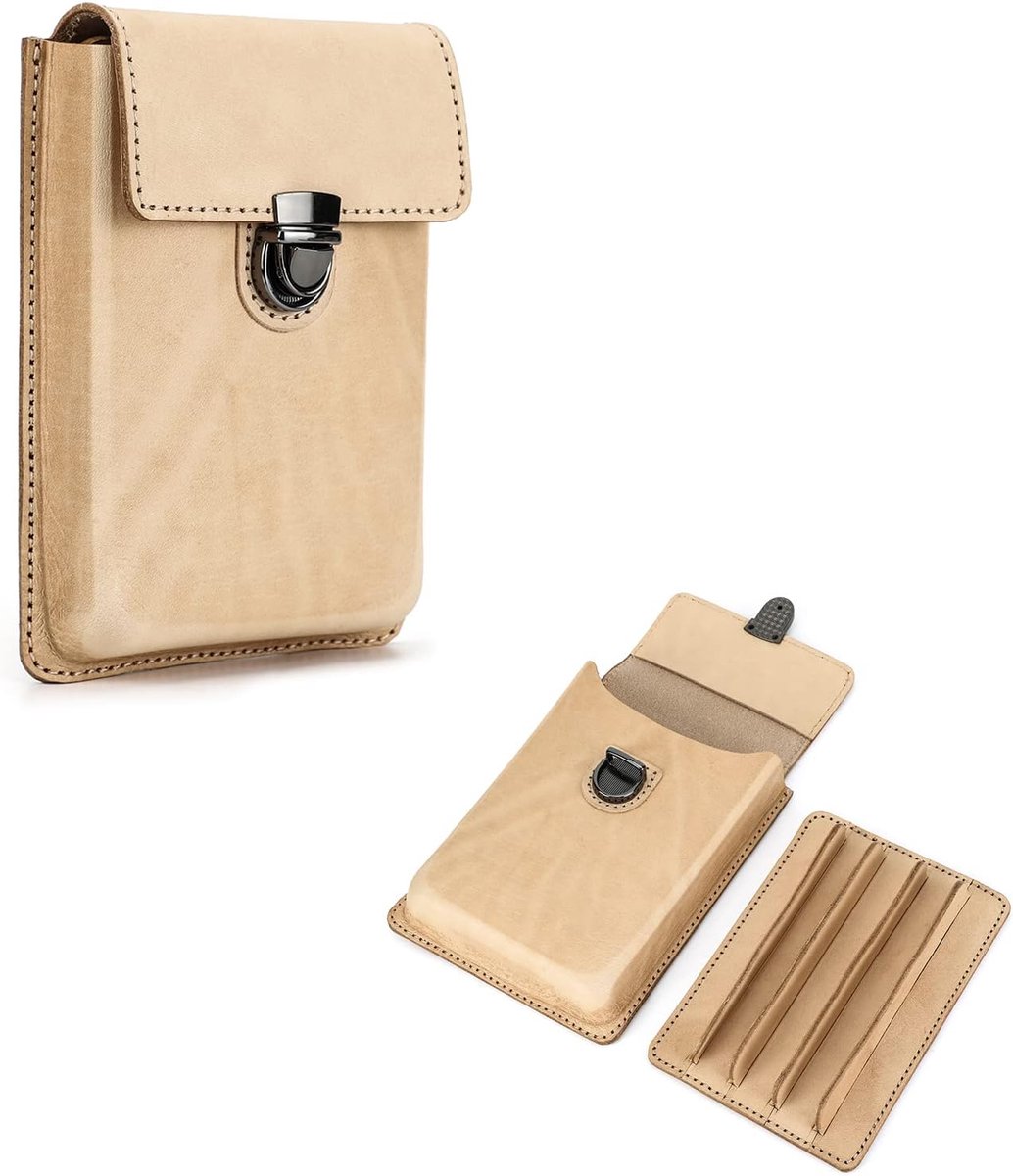 Lederen Pen Case Draagbare Echt Vulpen Lederen Opbergdoos Met Beveiligde Messing Lock Sluiting Type En Verwijderbare Pen Lade Ontwerp, Abrikoos, Apricot-For 5 Pens, Tas Organizer