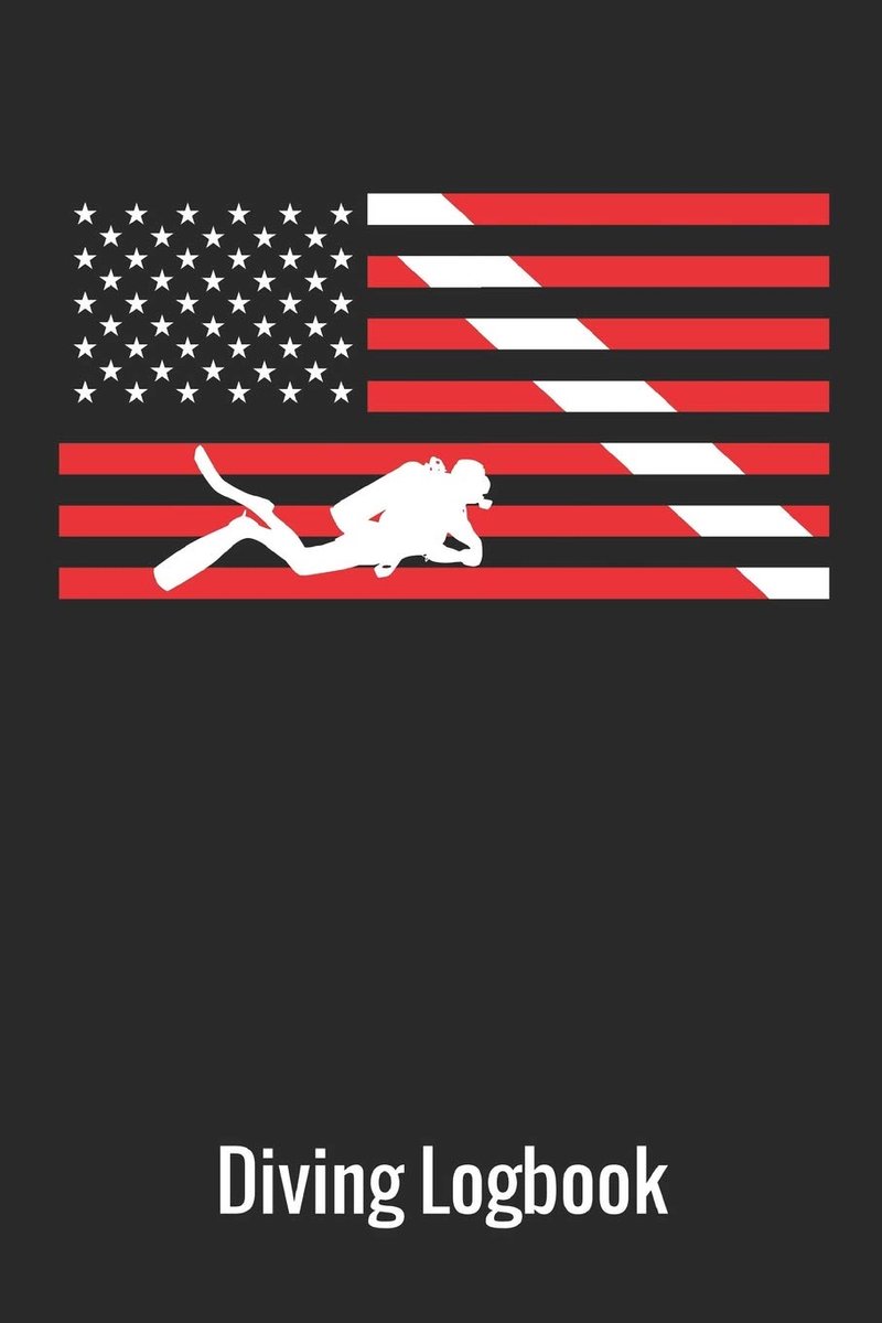 Logbook: Scuba Diving Log book American Flag, 110 Pages, 216 Dives