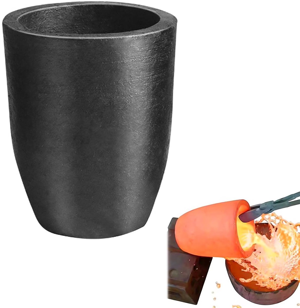 Smeltkroes, smeltkroes voor gietwerk Siliciumcarbide, smeltkroes voor het smelten van metaal, smelten gieten veredeling goud zilver koper messing aluminium