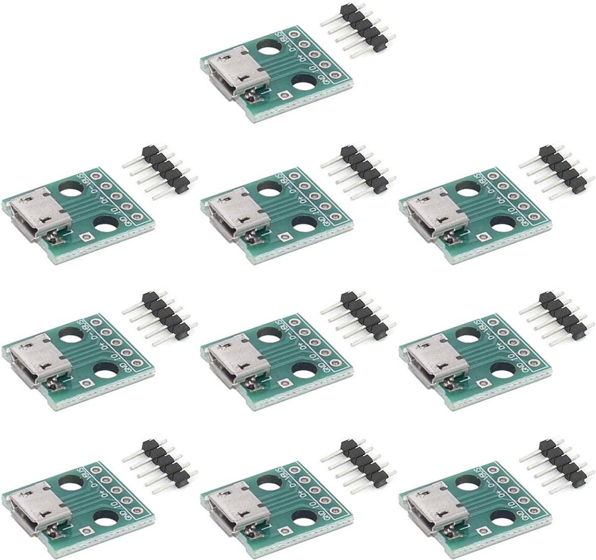 10 Stks DIY Mannelijke Connector/MINI MICRO USB naar DIP Adapter 2.54mm 5pin Vrouwelijke Connector B Type USB2.0 Vrouwelijke PCB Converter USB 3.0