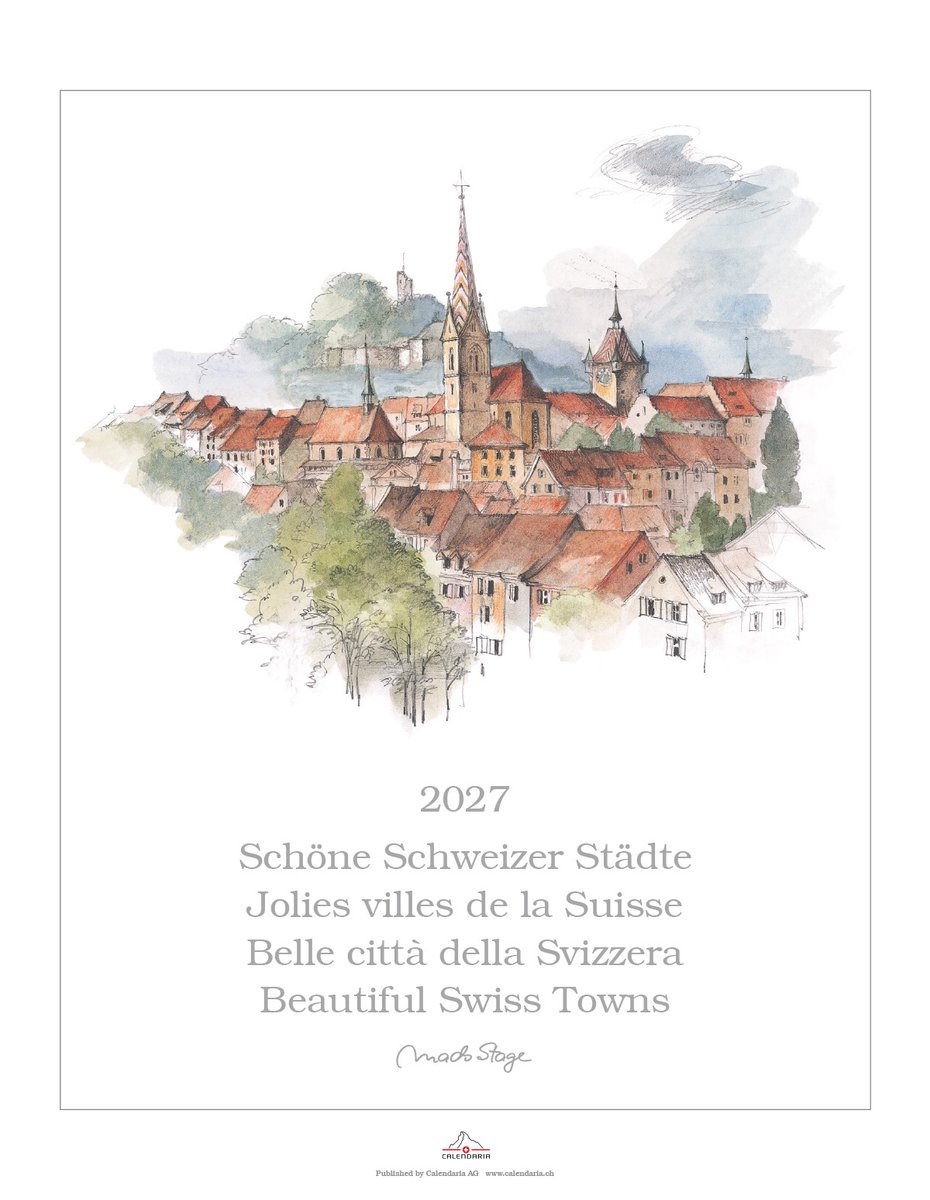 Calendaria - Wandkalender - Schöne Schweizer Städte 2027- Zwitserland - Kalender - Formaat: 31 x 40 cm