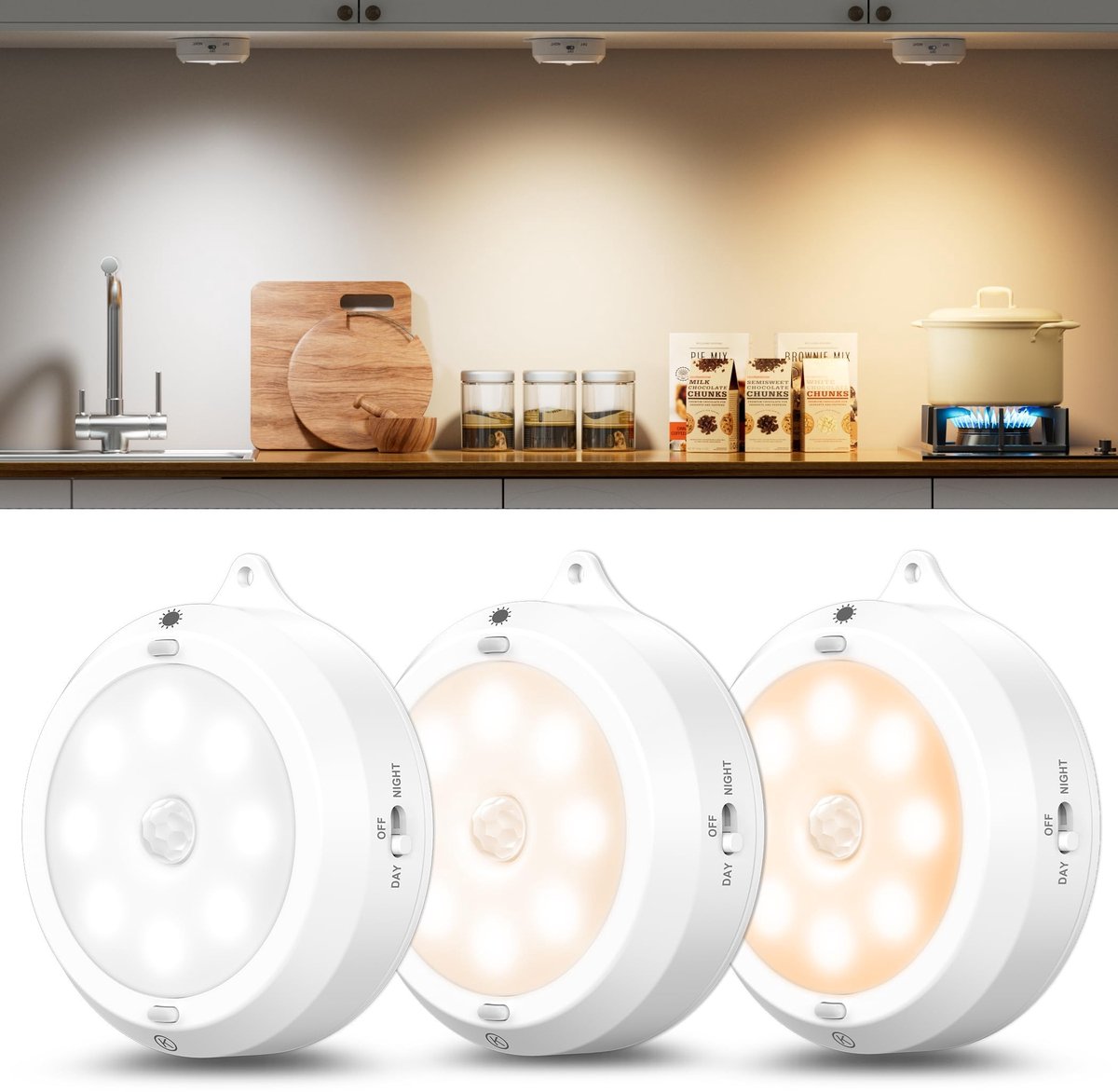 SolidKeus - Set van 6 Draadloze Bewegingssensor Lampen voor Onderkasten
