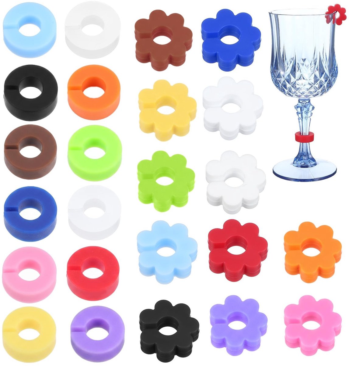 SolidKeus - Herbruikbare Silicone Glazen Markers 24 Stuks