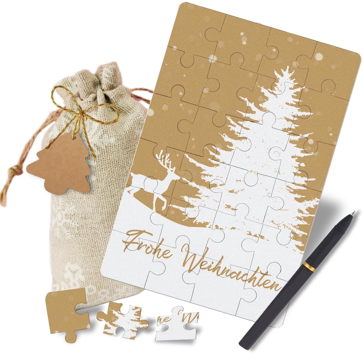 SolidKeus - Kerst Voucher Puzzel van 24 Stukken voor Cadeaubonnen