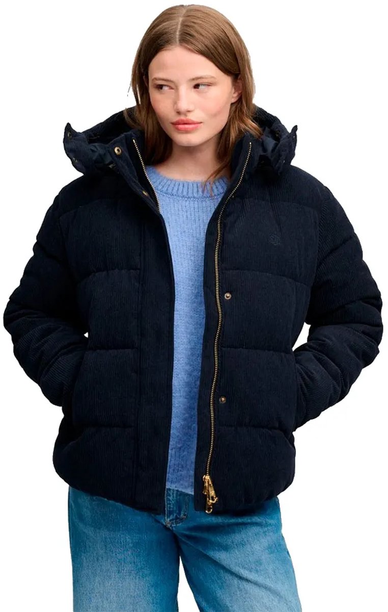 Superdry - Premium Gewatteerde Corduroy Jas Met Capuchon - Dames - Gewatteerde jassen