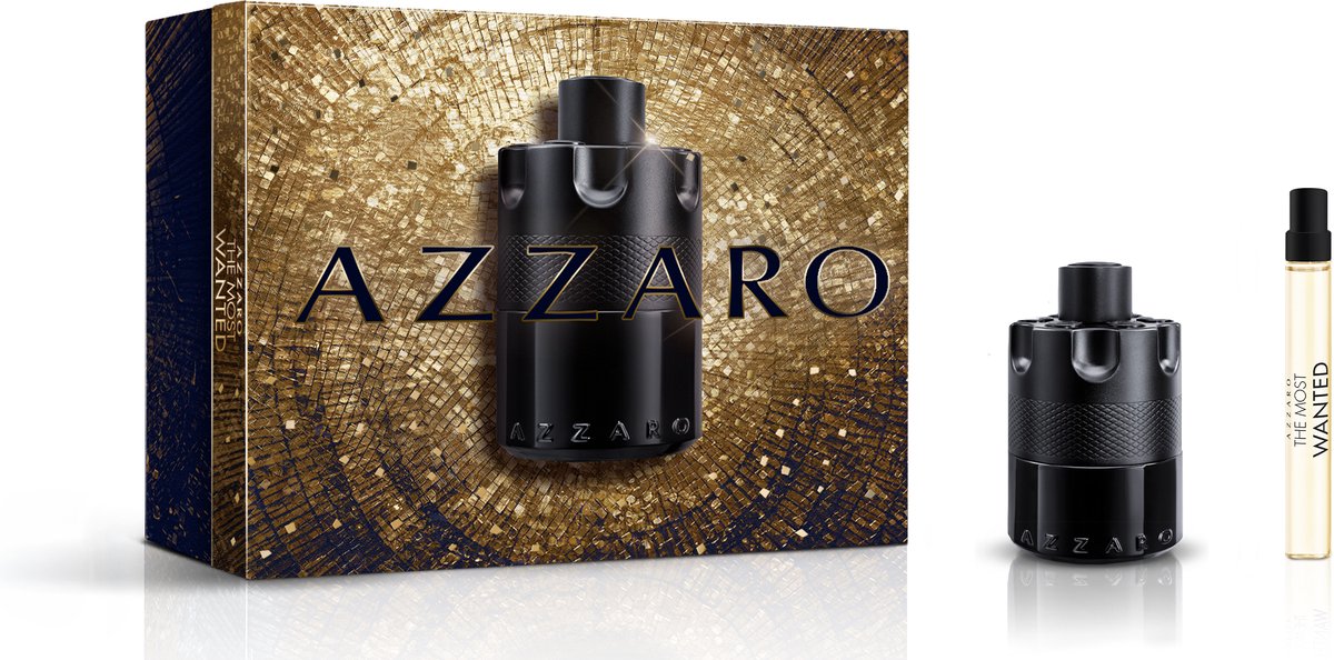 Azzaro The Most Wanted Eau de Parfum Intense Geschenkset - Fougère houtachtig amberachtig parfum voor heren - 50ml en 10ml